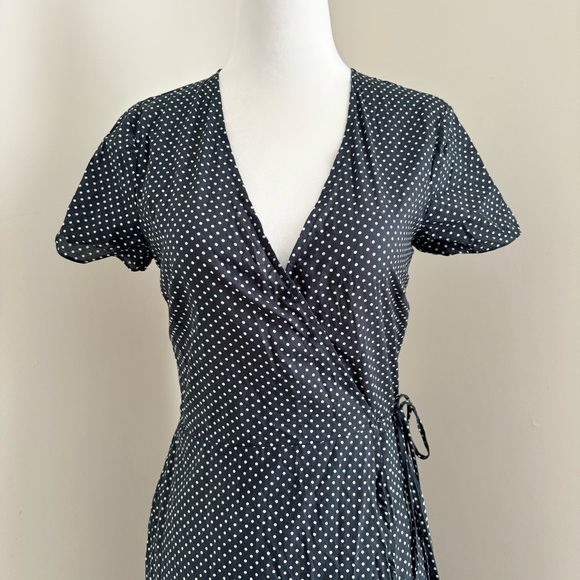 Jenni Kayne Black and White Polka Dot Midi Dress - Picture 3 of 7